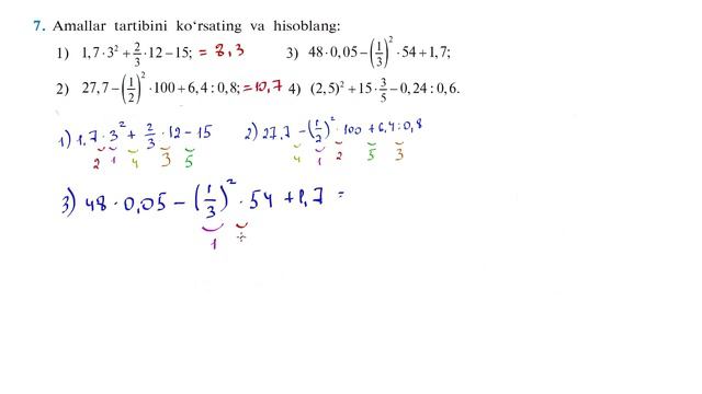7-masala 7-sinf ALGEBRA Javoblari