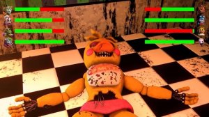 FNaF VS Security Breach Fighting Animations with Healthbars Compilation