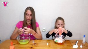 Юля VS Лена Слайм Челлендж Чао Юля