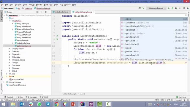 Java - получи чёрный пояс! 8. Интерфейс ListIterator смотреть онлайн