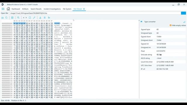 Hex Viewer in Belkasoft X смотреть онлайн