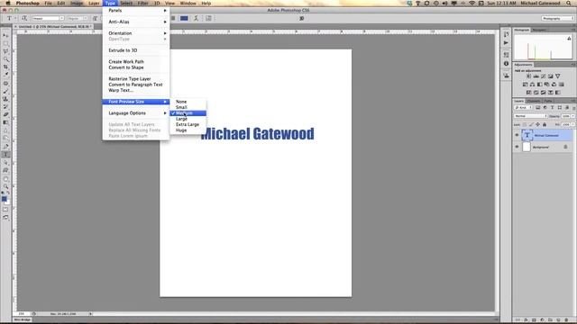 Increase the size of font preview in Photoshop CS6 смотреть онлайн