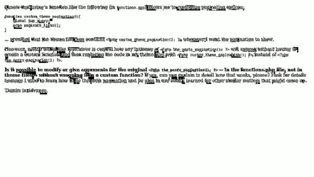 Wordpress: Modifying the_posts_pagination from within functions.php instead of template files смотреть онлайн
