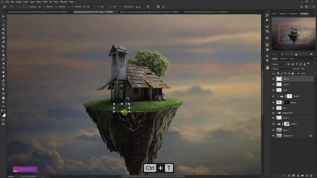 flying rock photoshop manipulation tutorial Composite смотреть онлайн