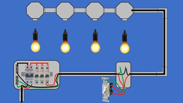 HOW TO WIRE FOUR LIGHTS BULB ON ONE SWITCH | PARALLEL CONNECTION | CIRCUIT WIRING CONNECTION смотреть онлайн