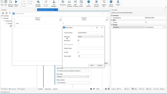 Build DataTable Activity example to create Data table in UiPath смотреть онлайн