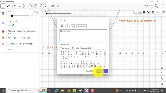 Ejercicio 4 Grafica de función x a una potencia par (n=2,4,6,8,10) смотреть онлайн