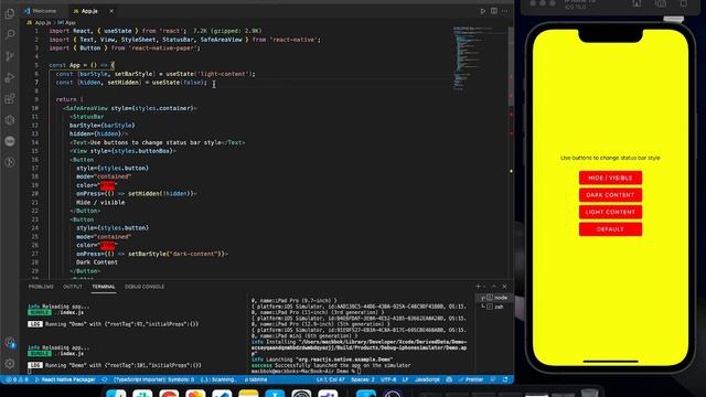 How to hide status bar in react native? || in Hindi смотреть онлайн