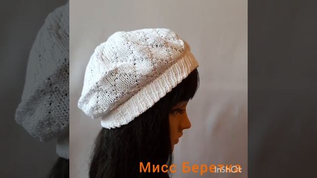 Берет летний из хлопка. Рисунок "ромбы". Мисс Беретка. смотреть онлайн
