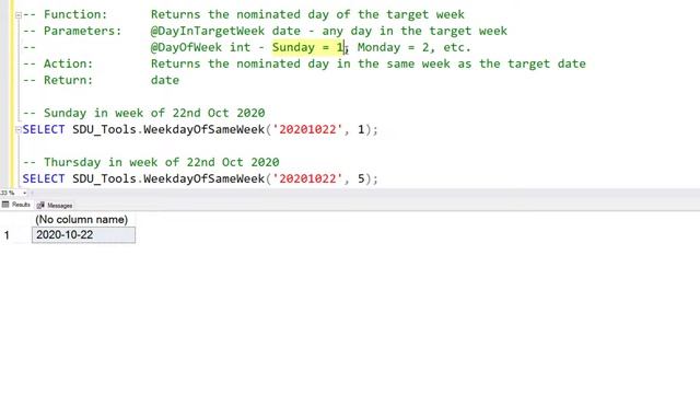 SDU Tools 136 Find a weekday in the same week in SQL Server T SQL смотреть онлайн