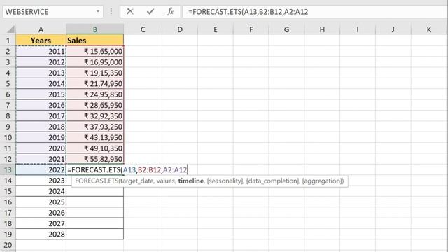 Forecast Function in excel, How to use Forecast Function in ms Excel ? Excel में forecast sheet смотреть онлайн
