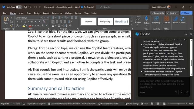 M365 Copilot Demo - Word creation and querying смотреть онлайн