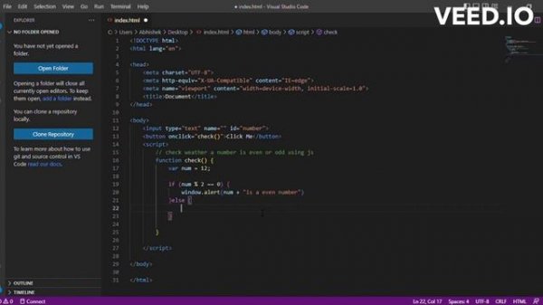 JavaScript Program to Check a number is Even Or Odd. || javascript interview question.