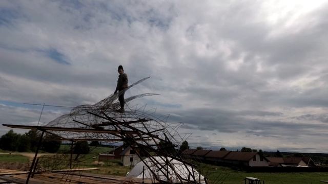 Дракон из бетона ,изготовление каркаса шеи. смотреть онлайн
