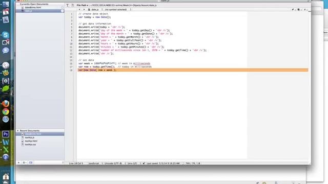 Javascript Date Object смотреть онлайн