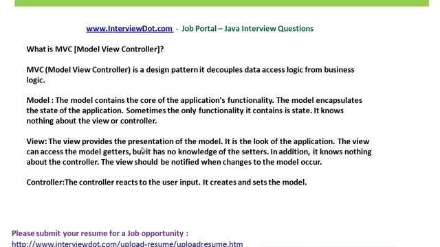 Explain MVC Model View Controller Java Interview Question And Answer смотреть онлайн