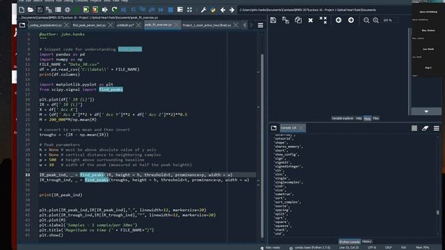 Using scipy find_peaks to calculate beats per minute (BPM) from a photoplethysomograph смотреть онлайн