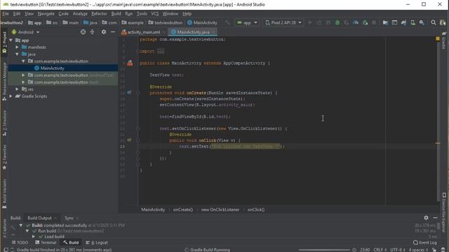 How to create a Button and TextView on Android studio(Simple Way to implement) смотреть онлайн