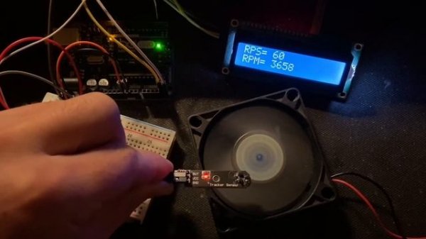 Arduino Digital Tahometer using Tracker sensor RPM RPS