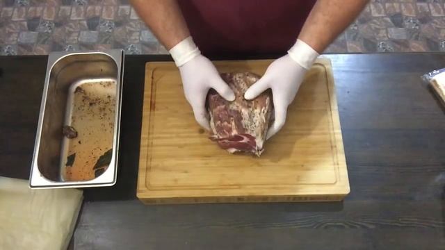 Вяленая свинина, шея. Капоколло. Закладка в камеру для вяления. смотреть онлайн