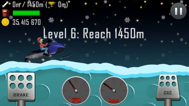 Hill Climb Racing тестируем СНЕГОХОД смотреть онлайн