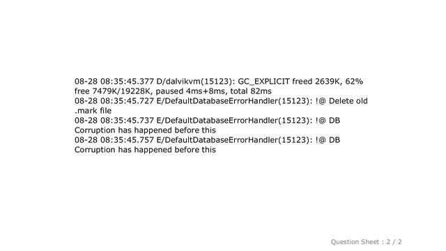 Android : Android getting database disk image is malformed (code 11) error смотреть онлайн