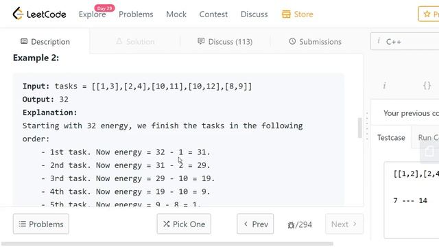 Minimum Initial Energy to Finish Tasks | Leetcode 1665 | leetcode solution смотреть онлайн