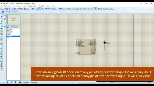 Simple LED On Off using ATmega8 Proteus and AtmelStudio Part 2 смотреть онлайн