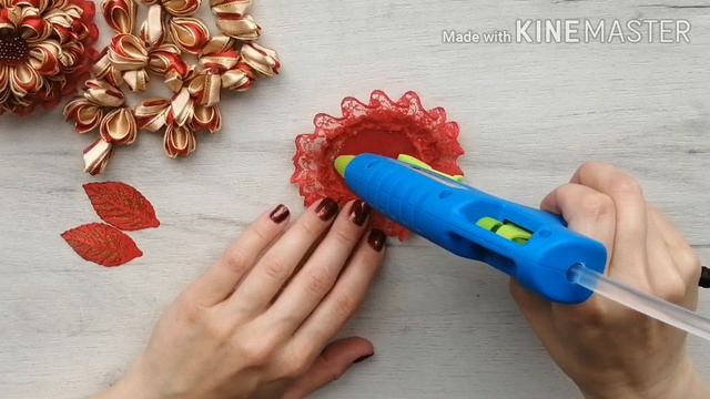 МК канзаши "ОГНЕННЫЙ ЦВЕТОК" | DIY MK Kanzashi "FIRE FLOWER" смотреть онлайн