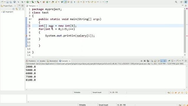 how to declare, create and initialize array in java || practical example смотреть онлайн