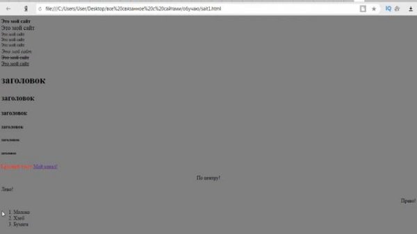 Создание списков в html