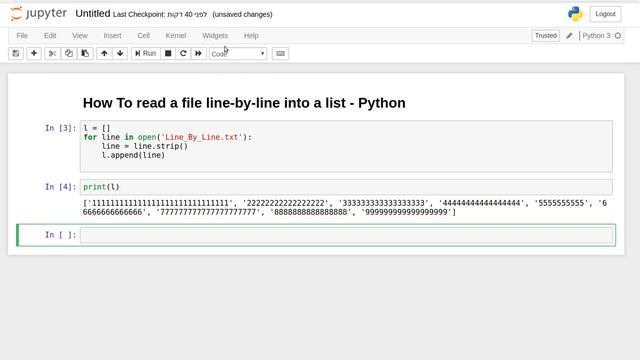 How To read a file line-by-line into a list - Python смотреть онлайн