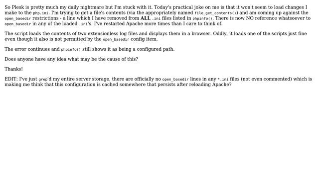 DevOps & SysAdmins: Plesk can't/won't/doesn't-know-how-to reload php.ini смотреть онлайн