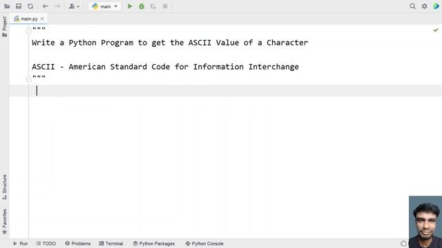 Write a Python Program to get the ASCII Value of a Character смотреть онлайн