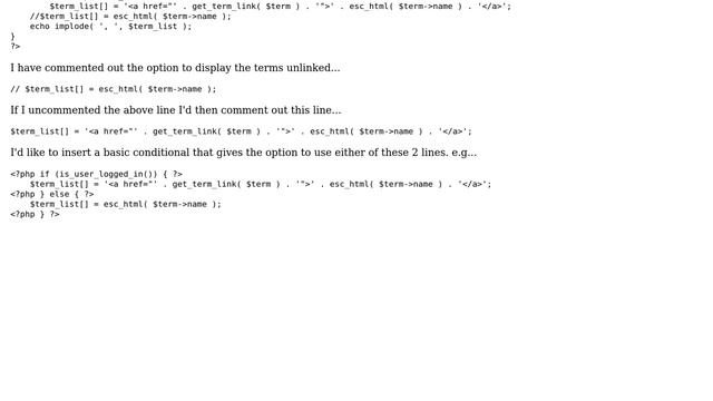 Wordpress: Insert a conditional in the middle of a function to give it 2 different outcomes смотреть онлайн