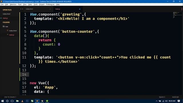 #7 Components in Vue.Js | Vue.Js Beginner's Tutorial смотреть онлайн