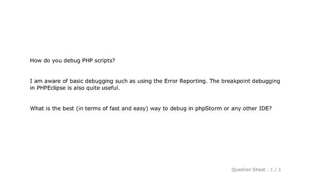 PHP : How do you debug PHP scripts? смотреть онлайн