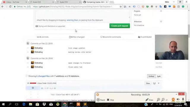 Git Tutorial Part 3 Pushing our branch changes to Github and Heroku смотреть онлайн