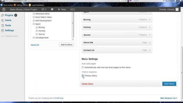how to add Menu on WordPress Website, Assign Menu, Part 3 смотреть онлайн