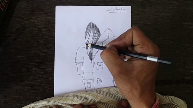 Comment faire un croquis d'une fille vue de dos avec un pantalon manteau | Zeichnen ideen anfänger смотреть онлайн