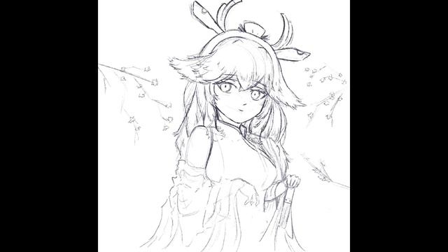 YAE MIKO GENSHIN IMPACT FANART - SPEEDPAINT смотреть онлайн