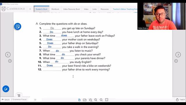 SIMPLE PRESENT - INTERROGATIVE SENTENCES EXERCISES смотреть онлайн
