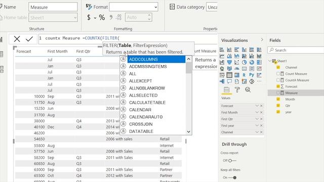 Power BI Dax function - Count , CountA , CountX , CountAX | Power BI Dax Tutorial for Beginners смотреть онлайн