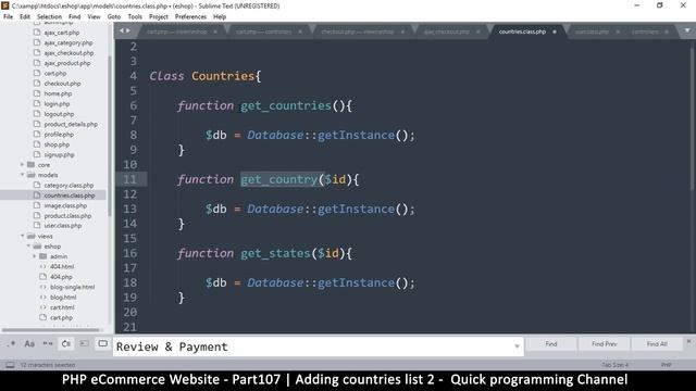#107 PHP Ecommerce website development | Adding countries list 2 | MVC OOP - Quick programming смотреть онлайн