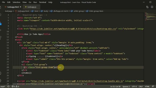 Vue.js Tutorial for Beginners 10 - Render to-do's in frontend смотреть онлайн