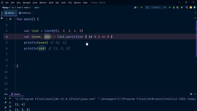Partition function to split a list by a conditions in kotlin | Functional Programming смотреть онлайн