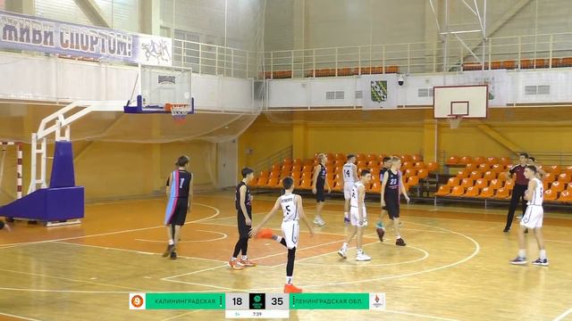Калининградская область - Ленинградская область.Первенство России. Юноши до 16 лет. Баскетбол смотреть онлайн
