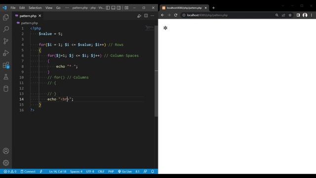 * ** *** **** ***** in php language || Php programming || Pyramid pattern смотреть онлайн