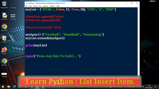 #53 : Learn Python | List In Python | Add Items In List | List Methods | Append , Insert , Extend смотреть онлайн