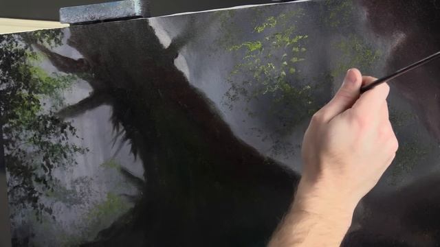 Mossy Tree Painting | Landscape Art смотреть онлайн